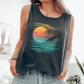 Retro Sunset, Minimalist Lines, Summer, Beach, Hot Girl Summer, Sunshine Comfort Colors Tank Top