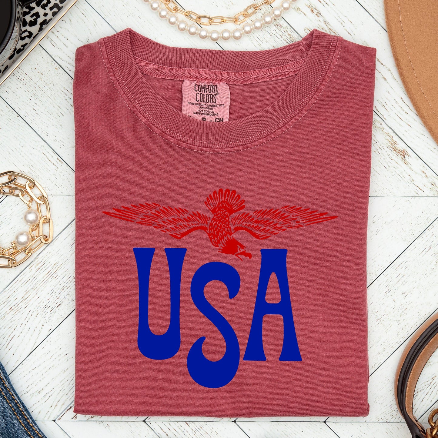 Retro USA, Eagle, America, Patriotic, 4th of July Tshirt Comfort Colors T-Shirt
