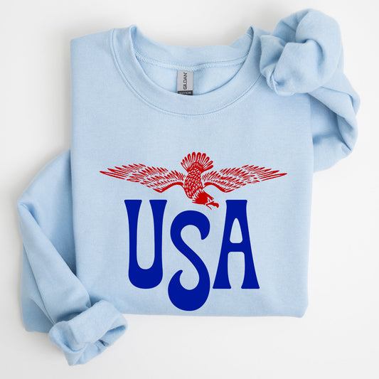 Retro USA, Eagle, America, Patriotic, 4th of July Sweatshirt