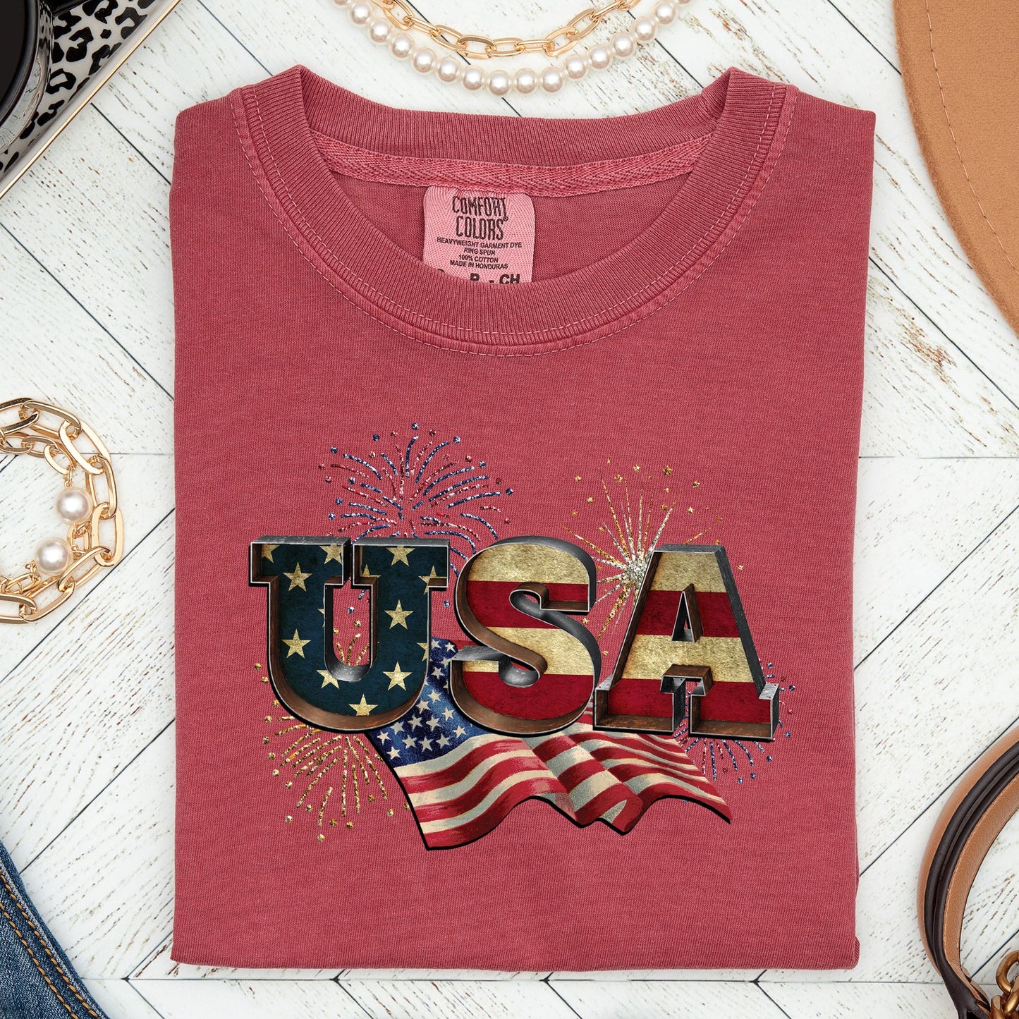Retro USA, Patriotic, 4th of July Comfort Colors Tshirt