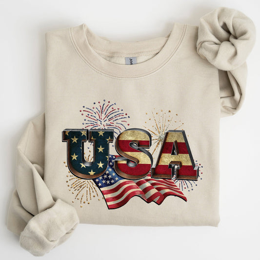 Retro USA, Patriotic, 4th of July Sweatshirt
