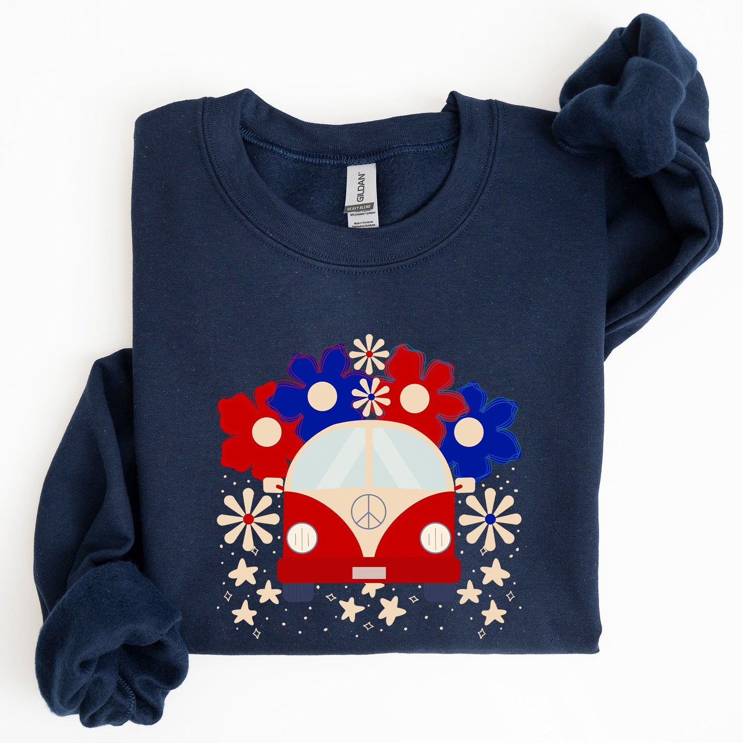 Retro Van, Patriotic, 4th of July Sweatshirt