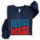 Retro 'Merica, America Red White Blue 4th of July Sweatshirt