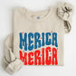 Retro 'Merica, America Red White Blue 4th of July Sweatshirt