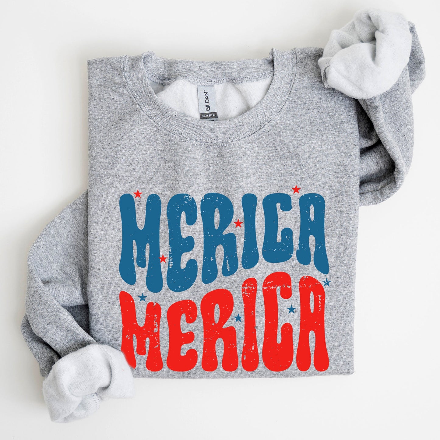 Retro 'Merica, America Red White Blue 4th of July Sweatshirt