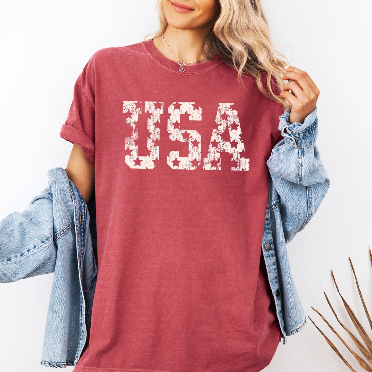 Retro, USA Stars, Patriotic, America, 4th of July Tshirt Comfort Colors T-Shirt