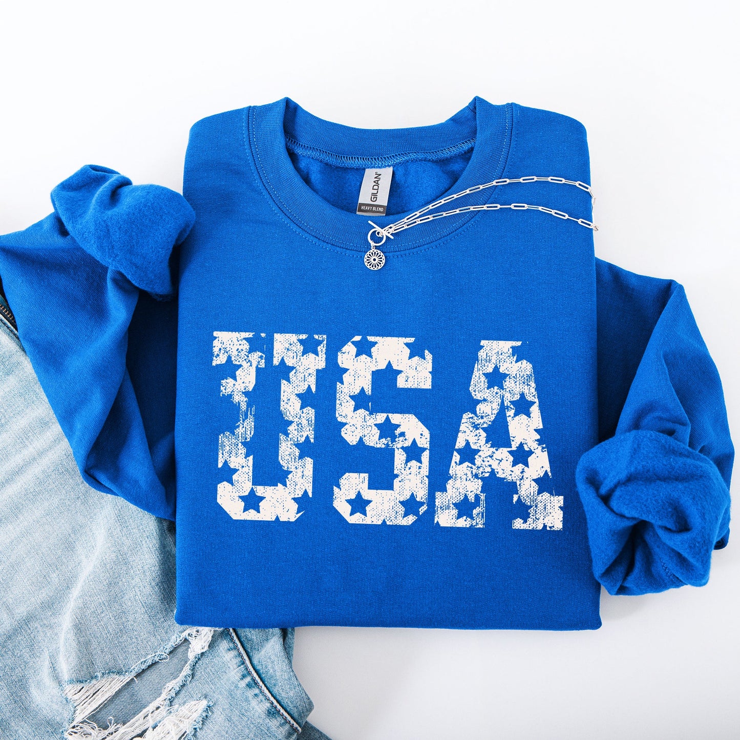 Retro, USA Stars, Patriotic, America, 4th of July Sweatshirt