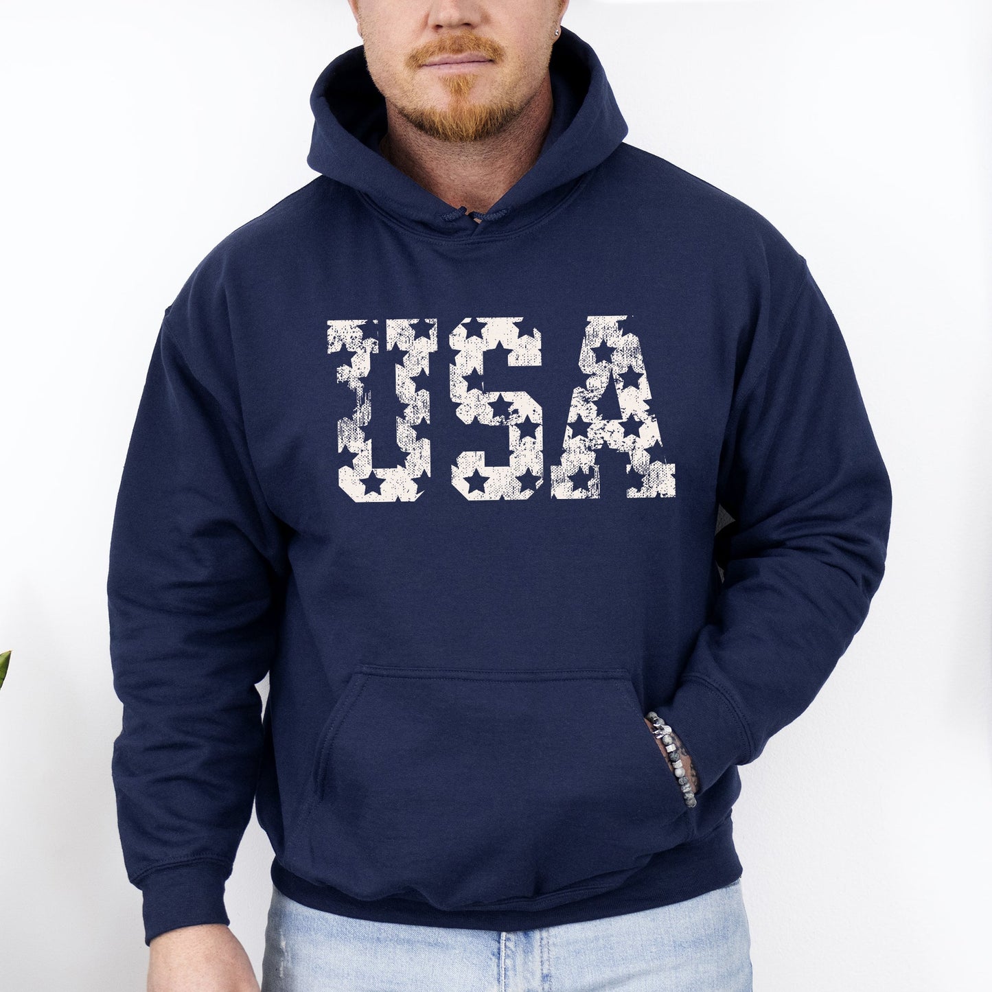 Retro, USA Stars, Patriotic, America Hoodie, Hooded Sweatshirt