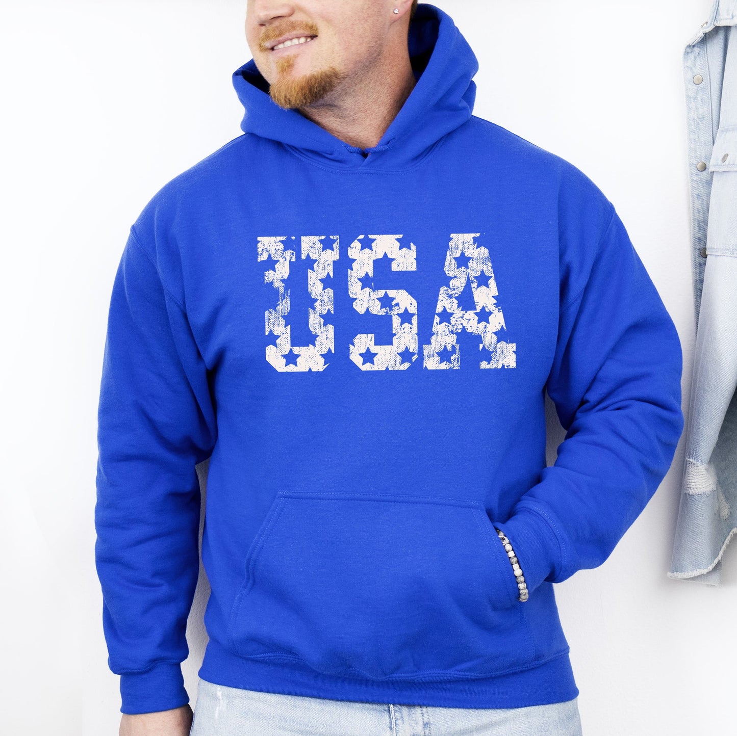 Retro, USA Stars, Patriotic, America Hoodie, Hooded Sweatshirt