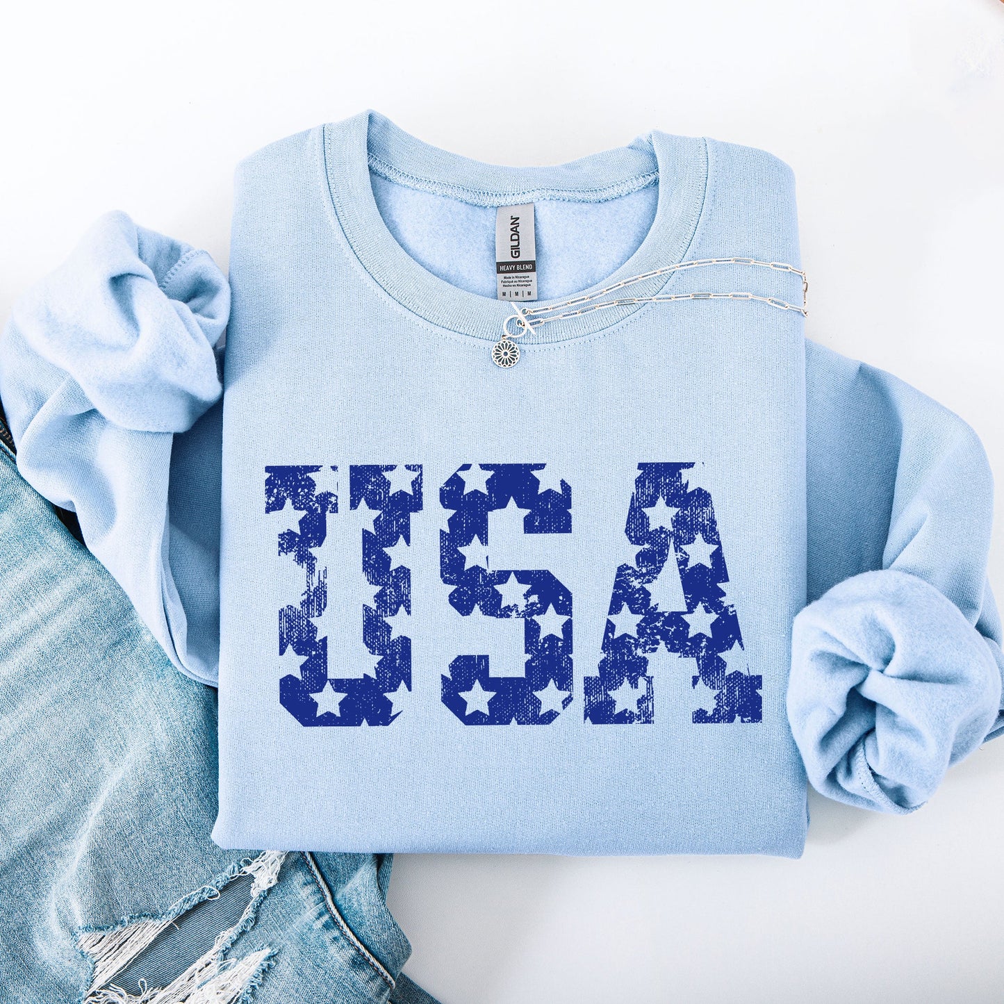 Retro, USA Stars, Patriotic, America, 4th of July Sweatshirt