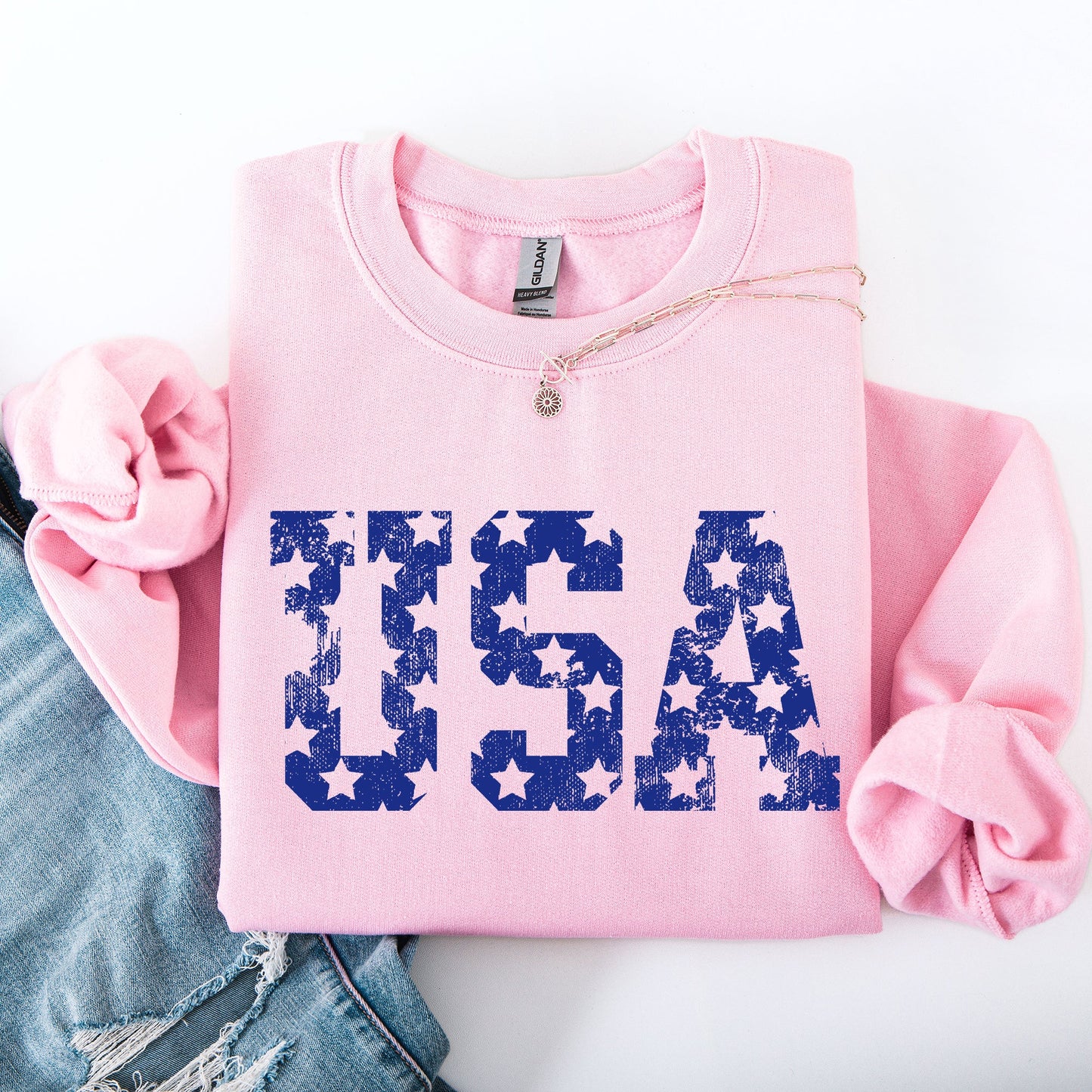 Retro, USA Stars, Patriotic, America, 4th of July Sweatshirt