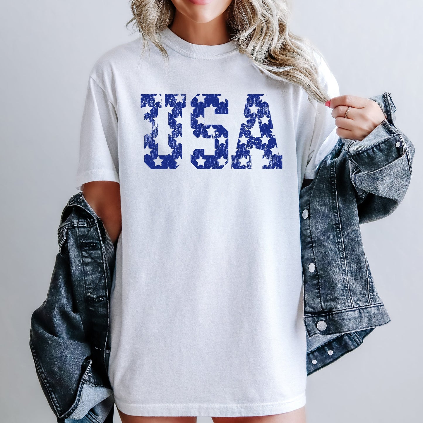 Retro, USA Stars, Patriotic, America, 4th of July Tshirt Comfort Colors T-Shirt