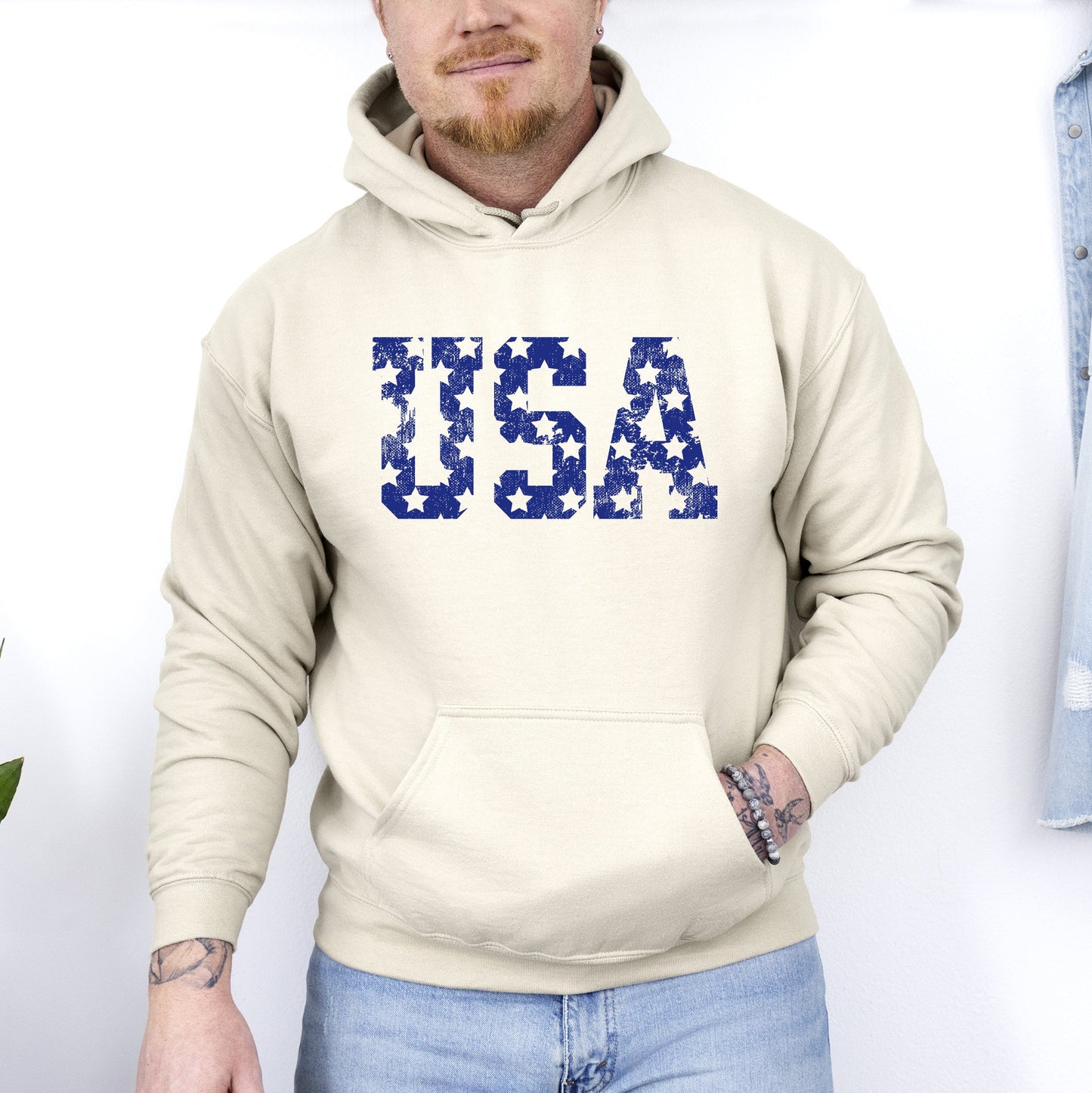 Retro, USA Stars, Patriotic, America Hoodie, Hooded Sweatshirt