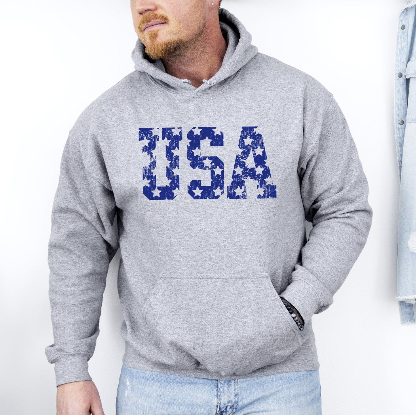 Retro, USA Stars, Patriotic, America Hoodie, Hooded Sweatshirt
