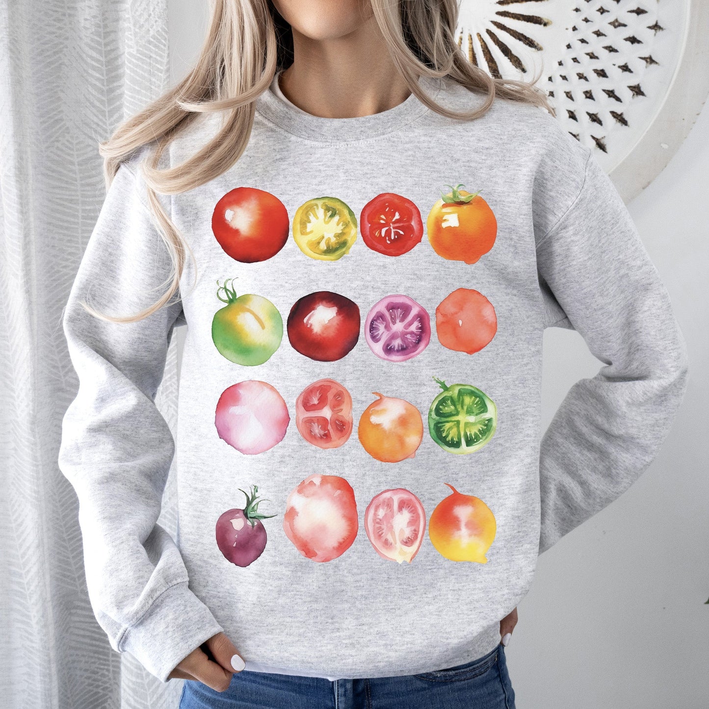 Ripe Tomato Print, Garden Fresh Sweatshirt
