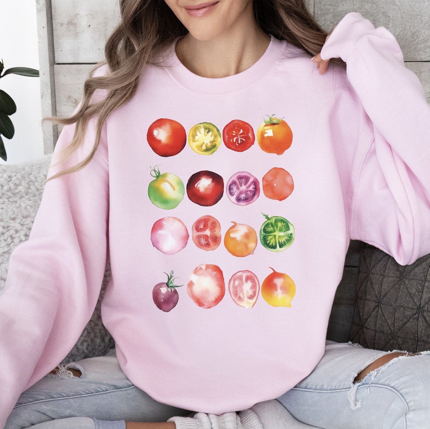 Ripe Tomato Print, Garden Fresh Sweatshirt