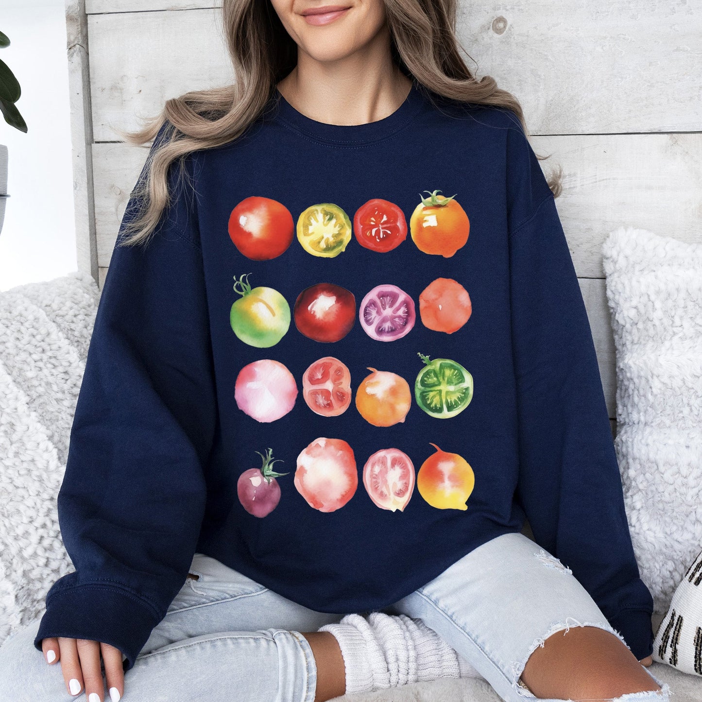 Ripe Tomato Print, Garden Fresh Sweatshirt
