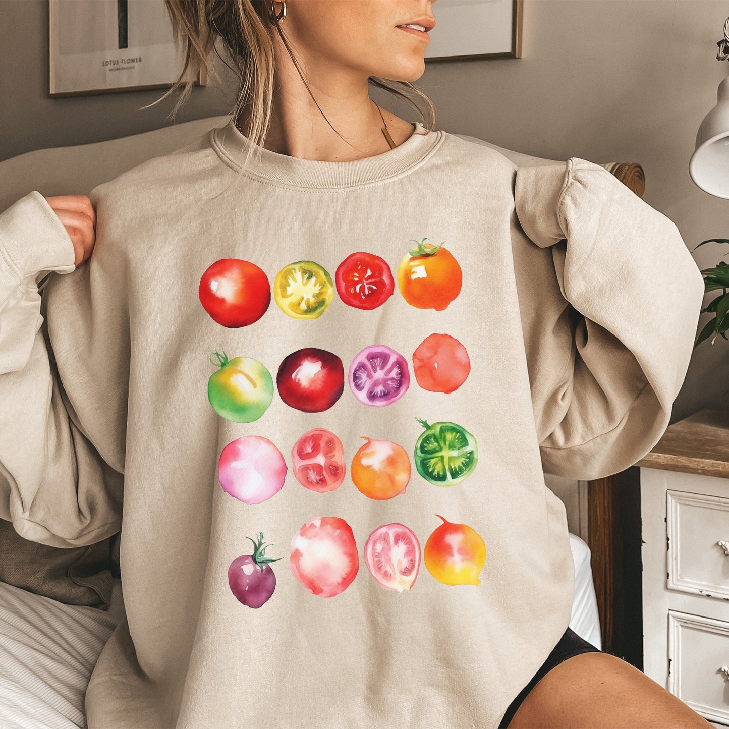 Ripe Tomato Print, Garden Fresh Sweatshirt