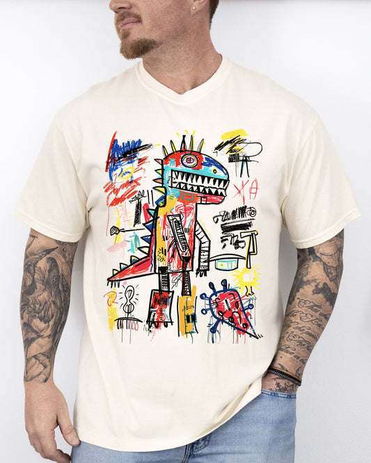 Robot Dinosaur, Graffiti, Fun, Colorful, Neo Expressionist, Dragon Shirt Comfort Colors T-Shirt
