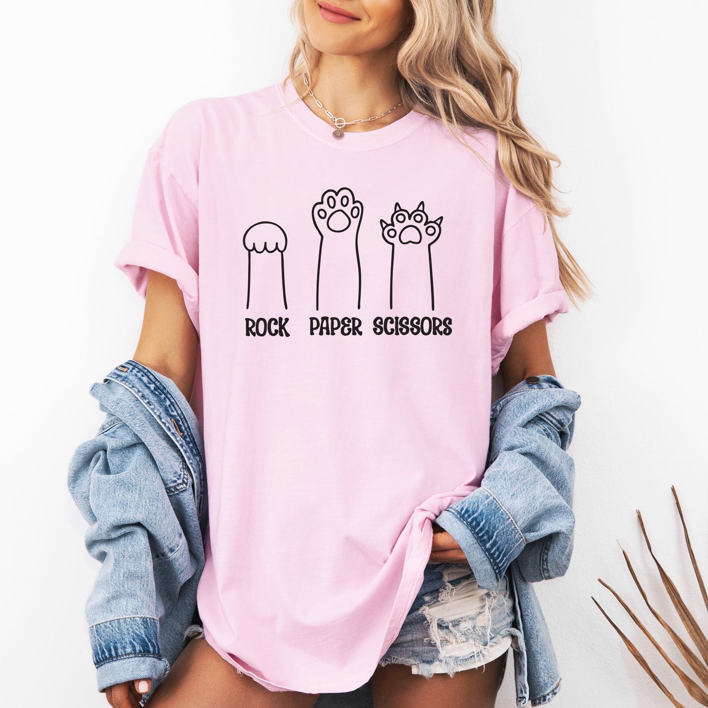 Rock, Paper, Scissors, Cat Mom, Cat Funny, Feline, Pet Tshirt Comfort Colors T-Shirt