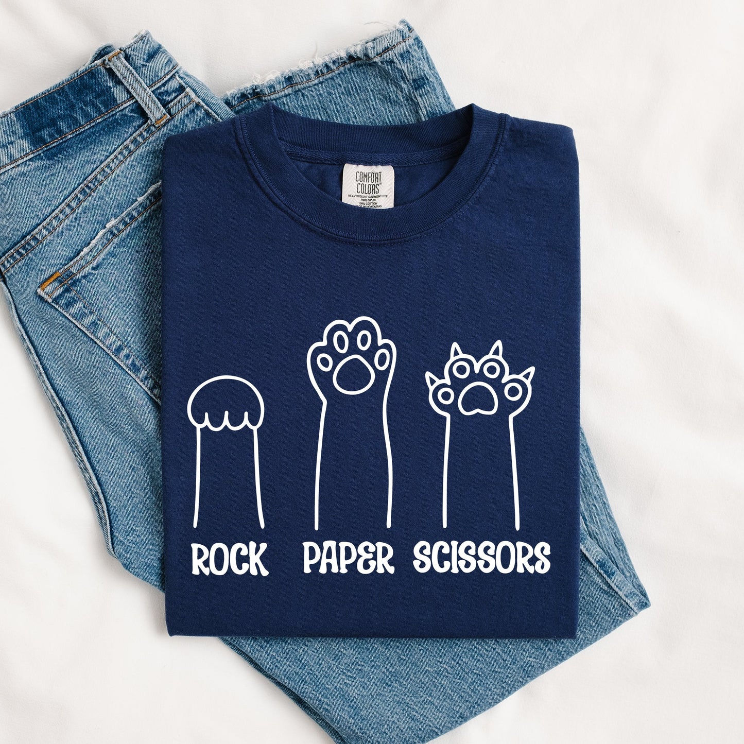 Rock, Paper, Scissors, Cat Mom, Cat Funny, Feline, Pet Tshirt Comfort Colors T-Shirt