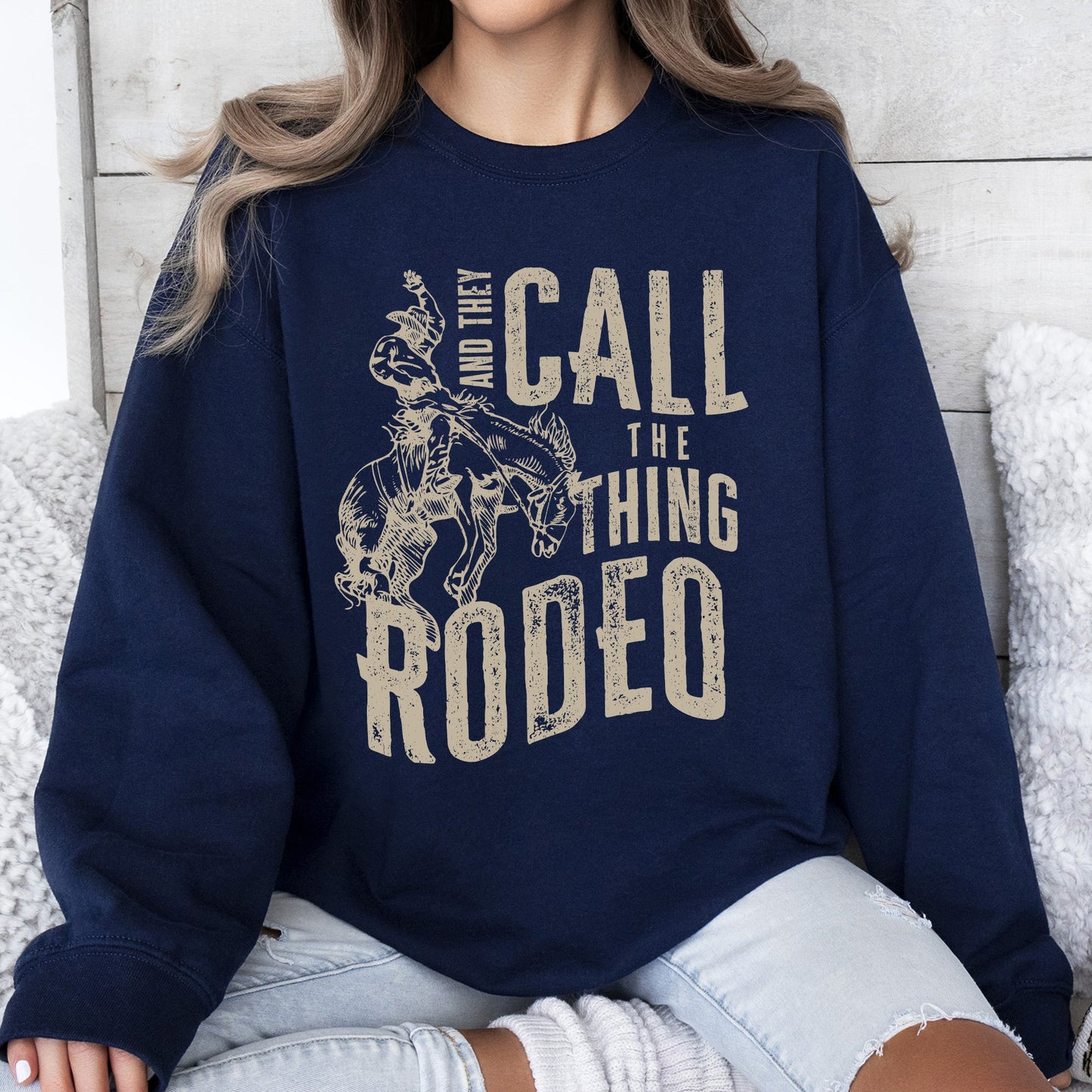 Rodeo Rider, Bronco, Bull, Horse, Cowboy, Cowgirl Sweatshirt
