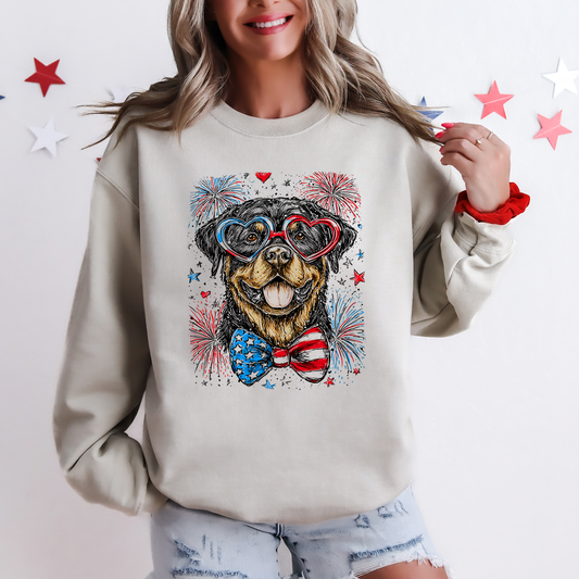 Rottweiler Patriotic Dog, USA, America, Pet Lover, 4th of July Sweatshirt