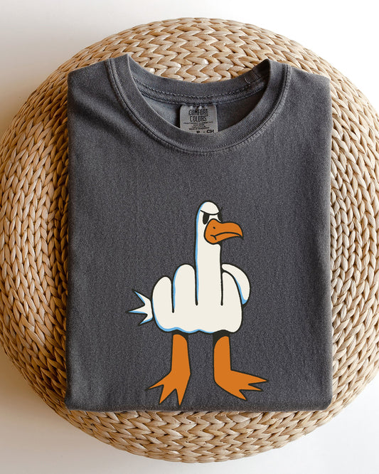 Rude Seagull, Middle Finger, Vulgar, Crude, Aesthetic, Meme Shirt Comfort Colors T-Shirt