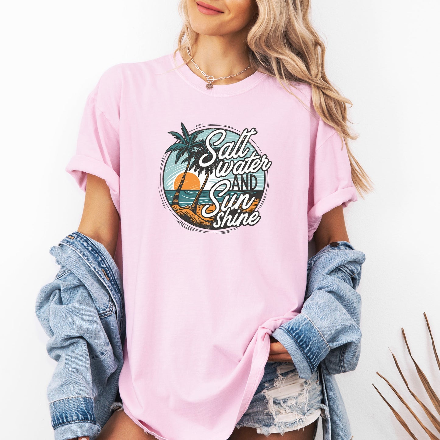 Salt Water and Sunshine, Summer, Beach, Comfort Colors T-Shirt