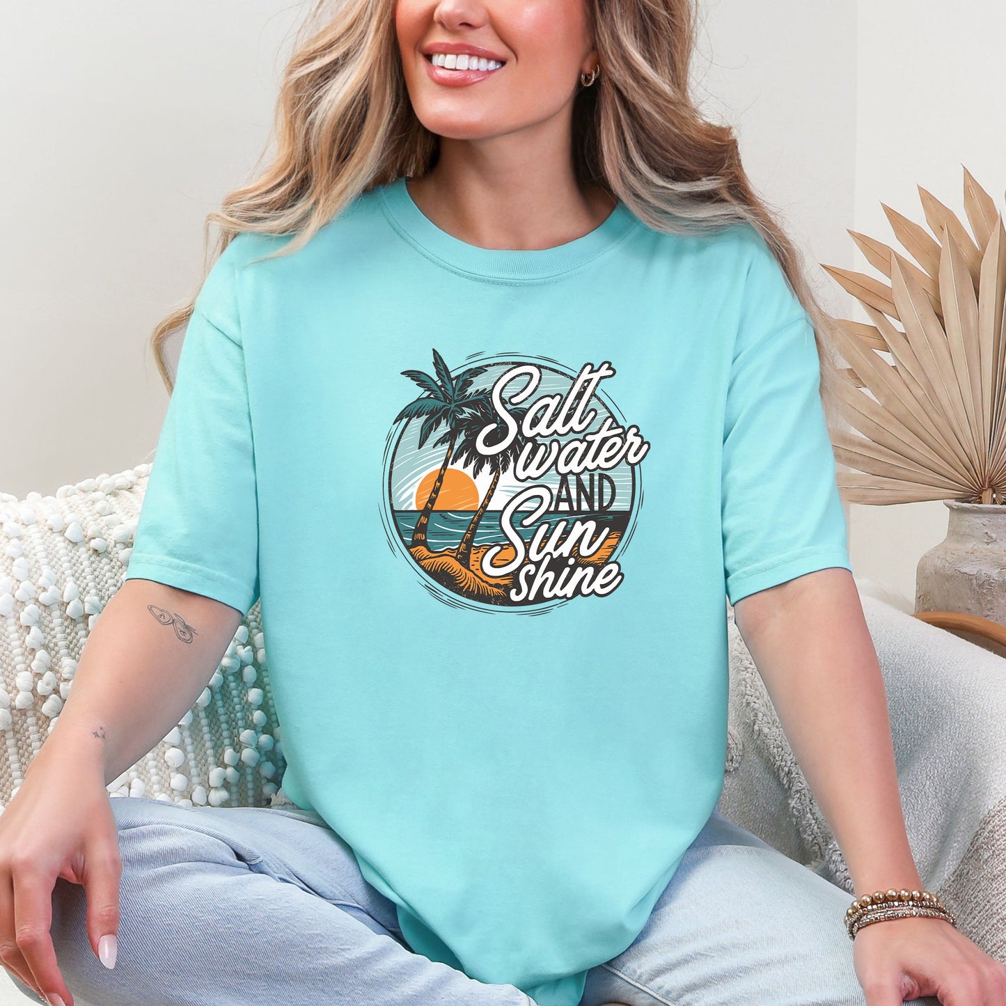 Salt Water and Sunshine, Summer, Beach, Comfort Colors T-Shirt