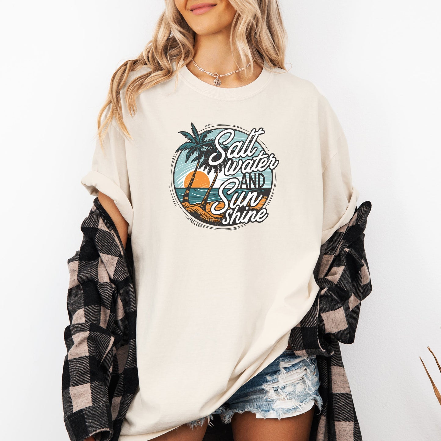 Salt Water and Sunshine, Summer, Beach, Comfort Colors T-Shirt