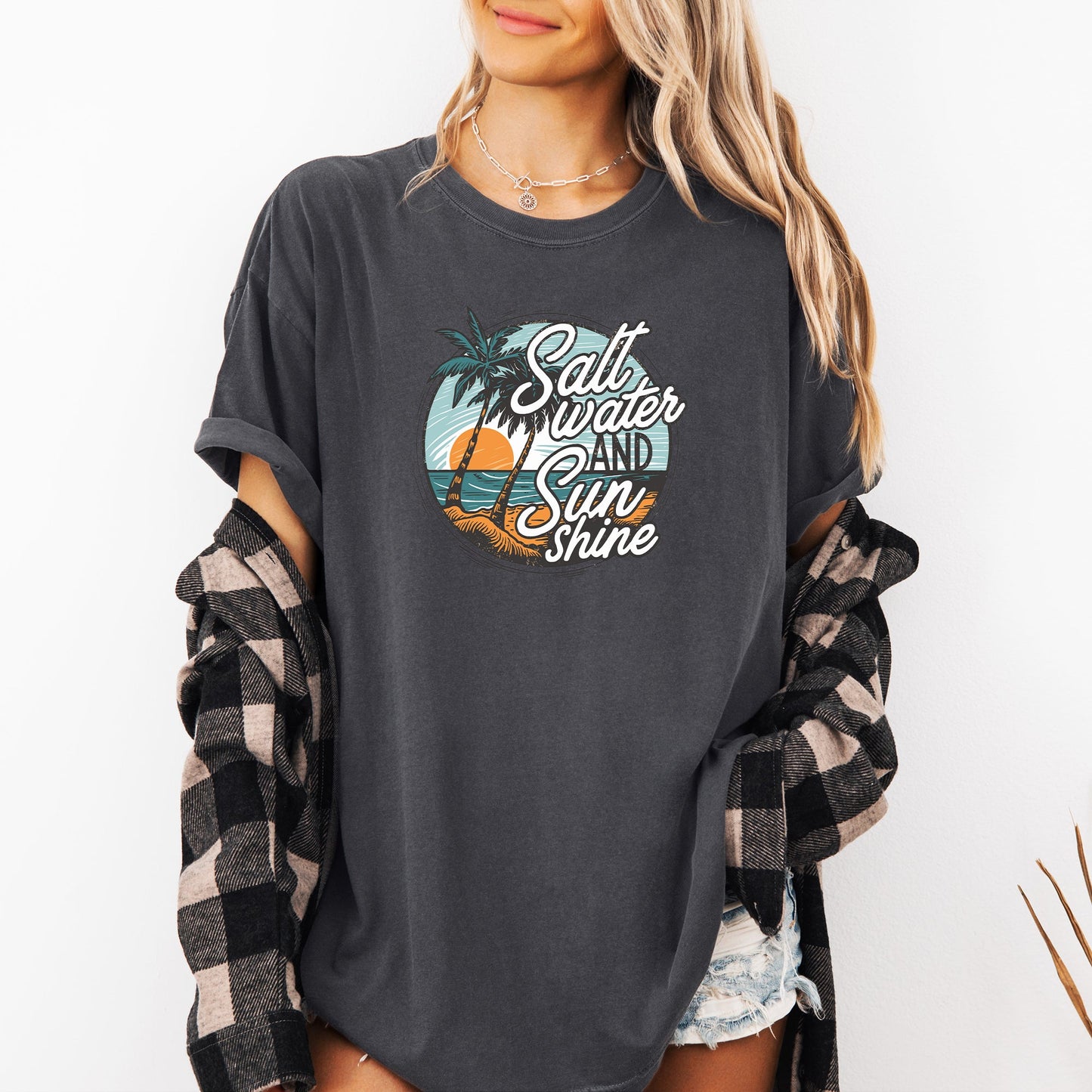 Salt Water and Sunshine, Summer, Beach, Comfort Colors T-Shirt