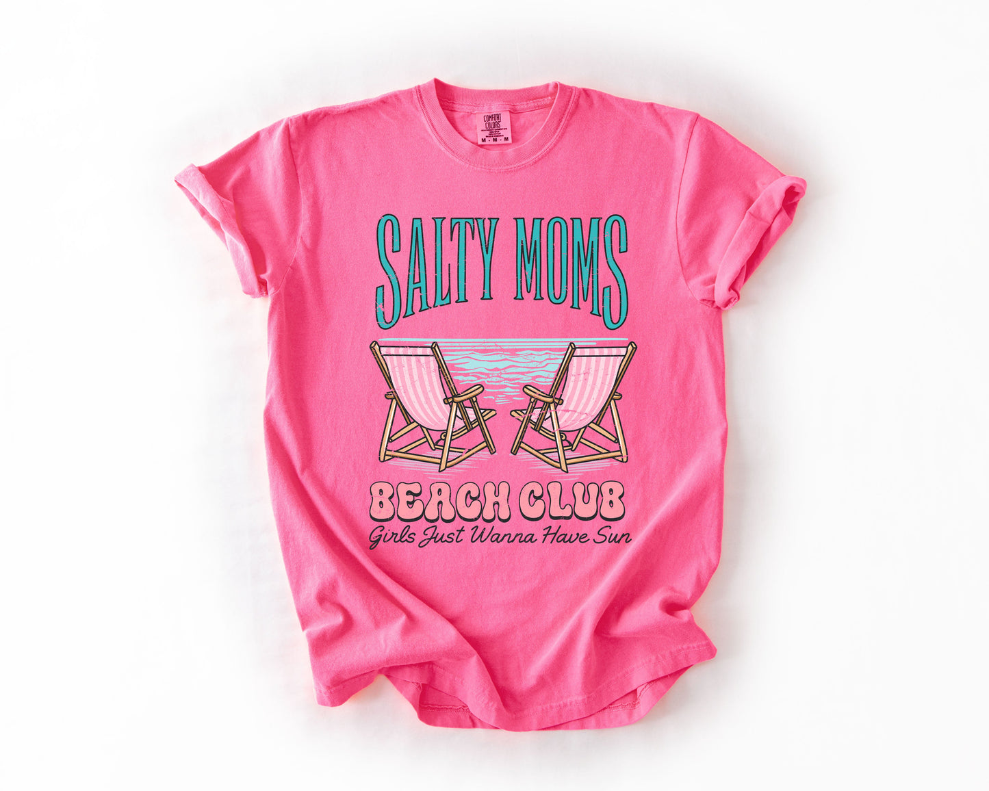 Salty Moms Beach Club, Summer, Beach, Sea Life, Outdoor, Travel, Western, Country, Comfort Colors T-Shirt