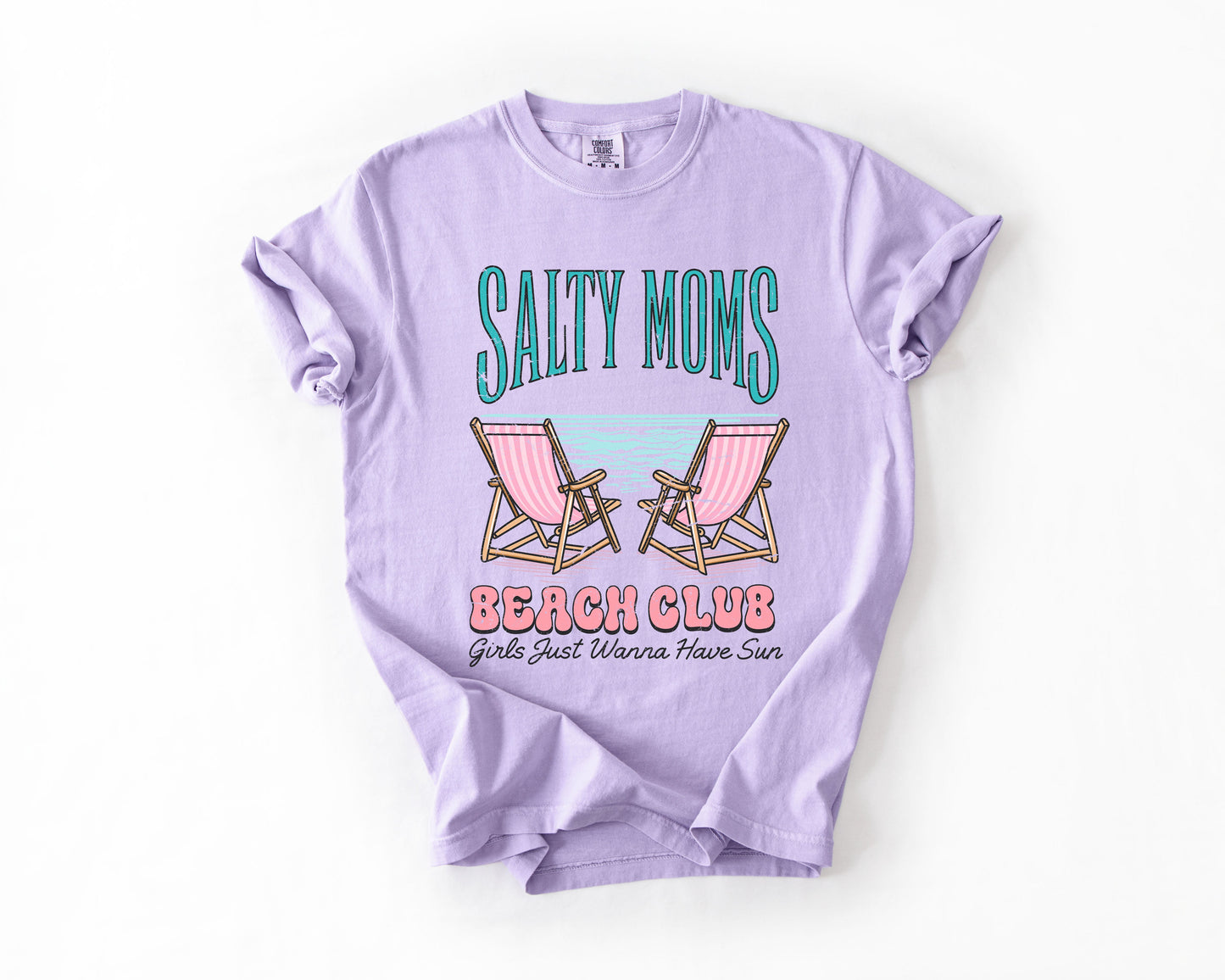 Salty Moms Beach Club, Summer, Beach, Sea Life, Outdoor, Travel, Western, Country, Comfort Colors T-Shirt