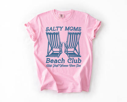 Salty Moms, Beach, Summer, Travel, Vacation, Holiday, Sun, Comfort Colors T-Shirt