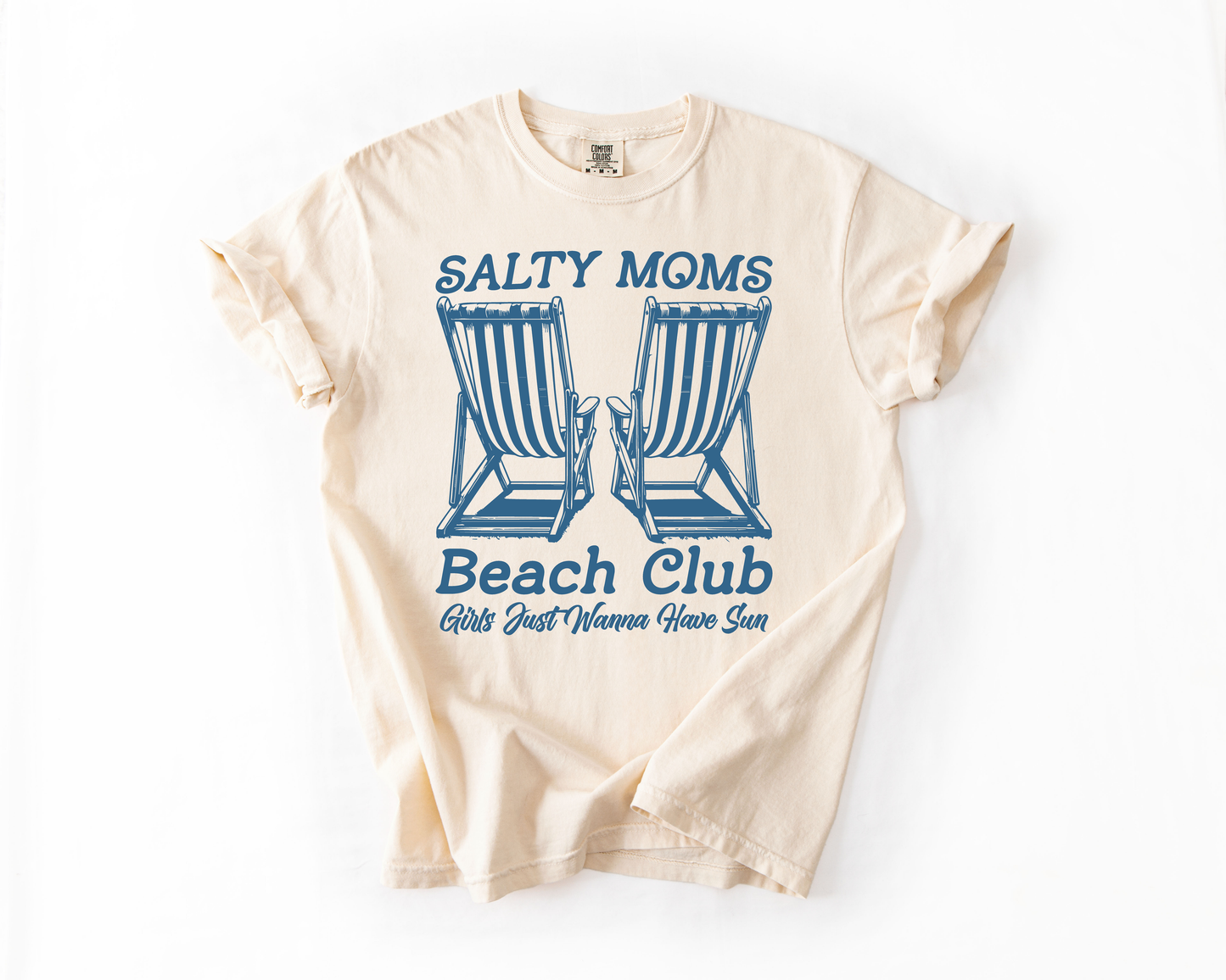 Salty Moms, Beach, Summer, Travel, Vacation, Holiday, Sun, Comfort Colors T-Shirt