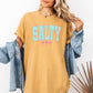 Salty, Palm Trees, Retro, Varsity, Summer, Beach, Comfort Colors T-Shirt