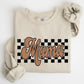 Mama Retro Checkered, Aesthetic, Vintage Sweatshirt