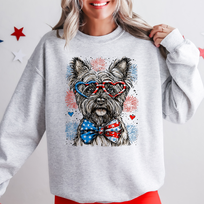 Scottish Terrier Patriotic Dog, USA, America, Pet Lover, 4th of July Sweatshirt
