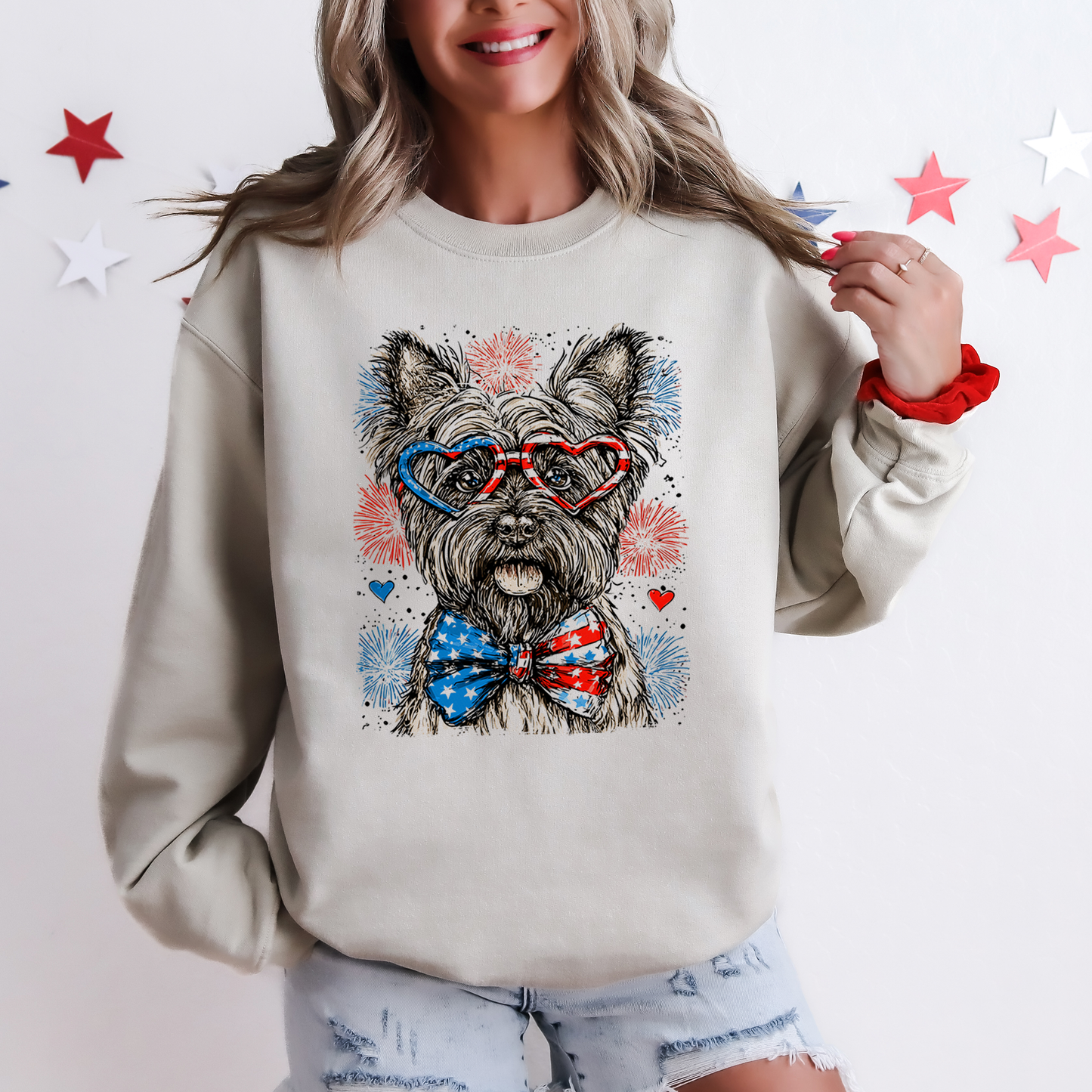 Scottish Terrier Patriotic Dog, USA, America, Pet Lover, 4th of July Sweatshirt