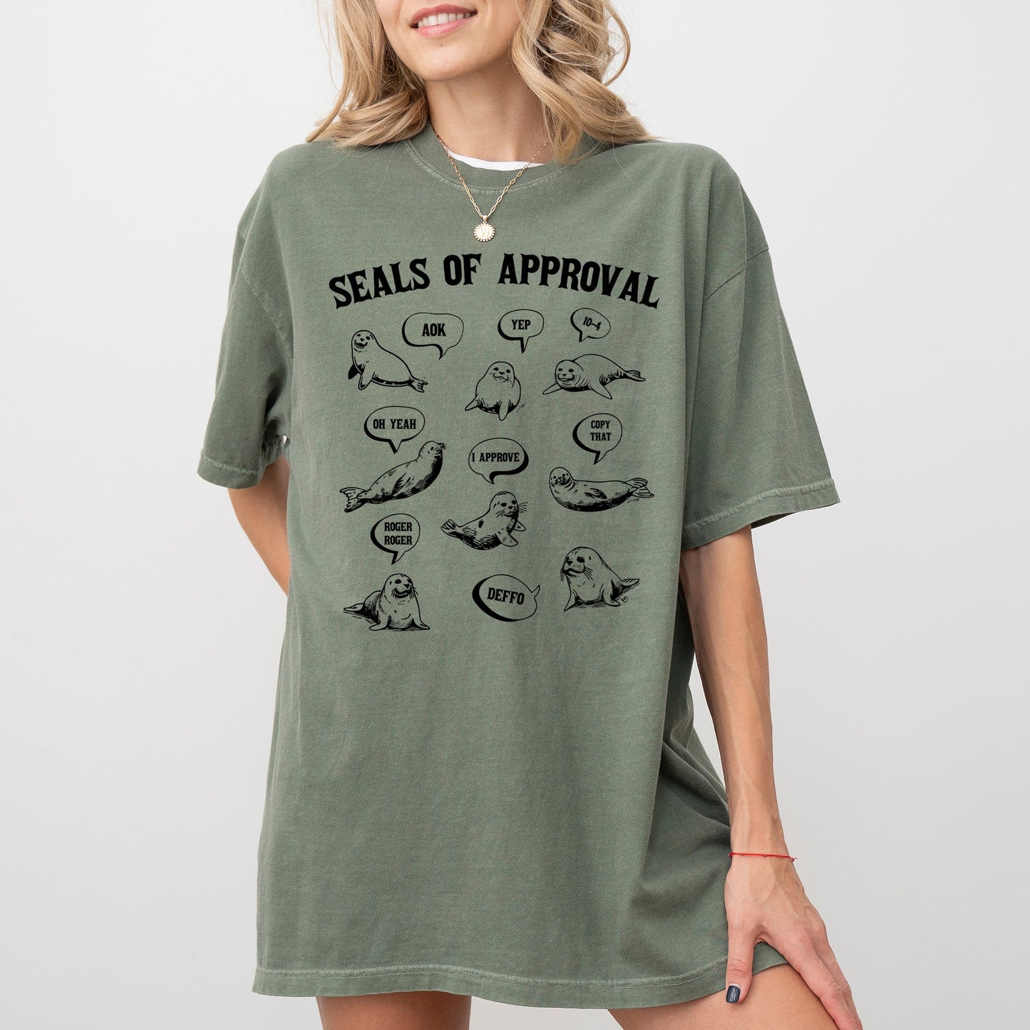 Seals Of Approval, Funny, Pun, Aesthetic, Meme, Dad Joke Shirt Comfort Colors T-Shirt