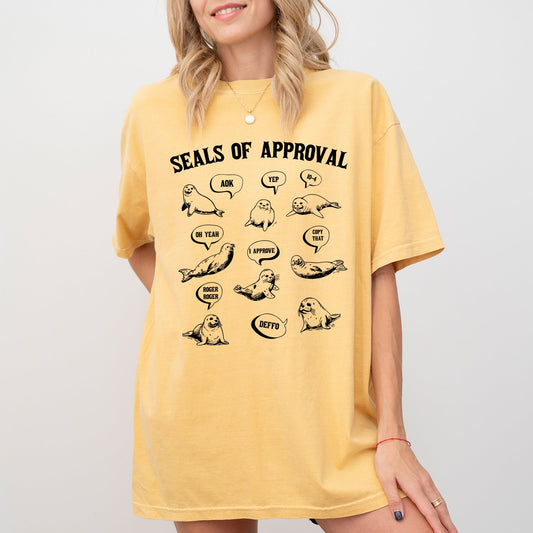 Seals Of Approval, Funny, Pun, Aesthetic, Meme, Dad Joke Shirt Comfort Colors T-Shirt