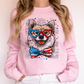Shiba Inu Patriotic Dog, USA, America, Pet Lover, 4th of July Sweatshirt