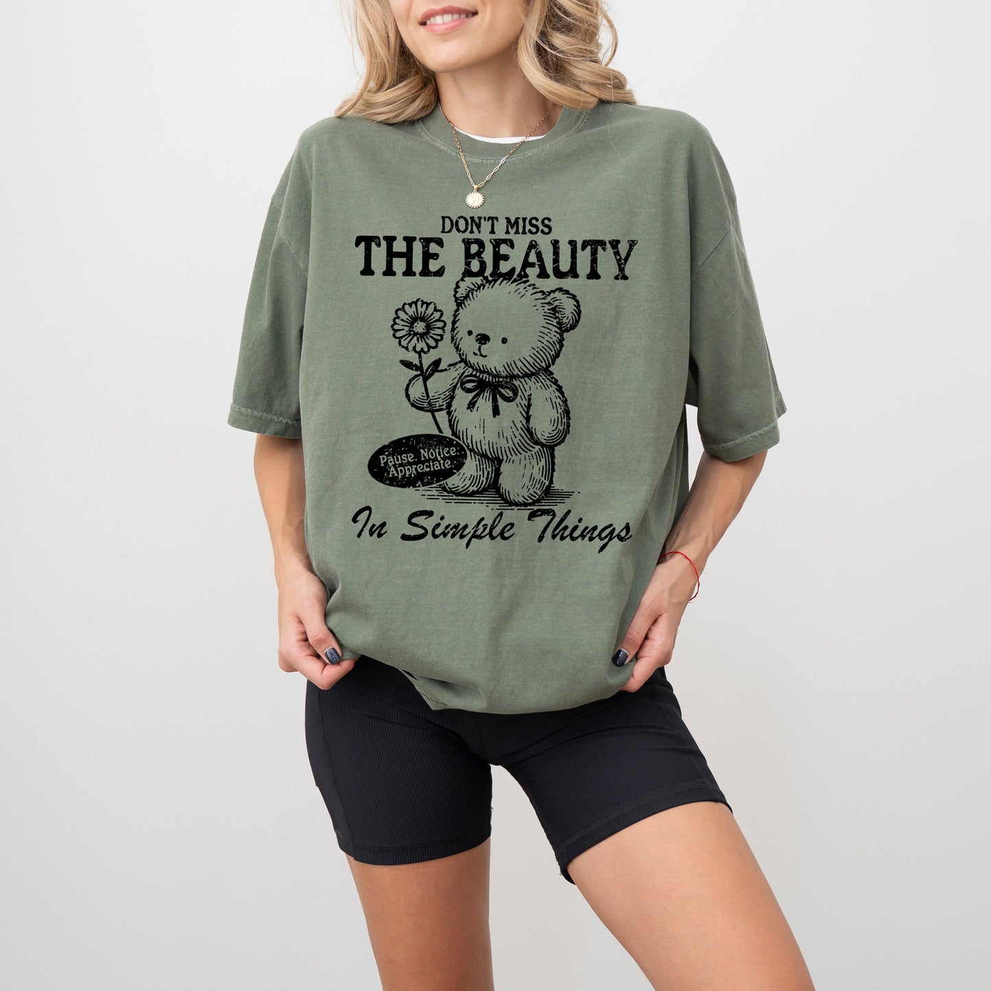 Simple Things, Beautiful, Teddy Bear, Mental Health, Meme, Aesthetic, Tshirt Comfort Colors T-Shirt