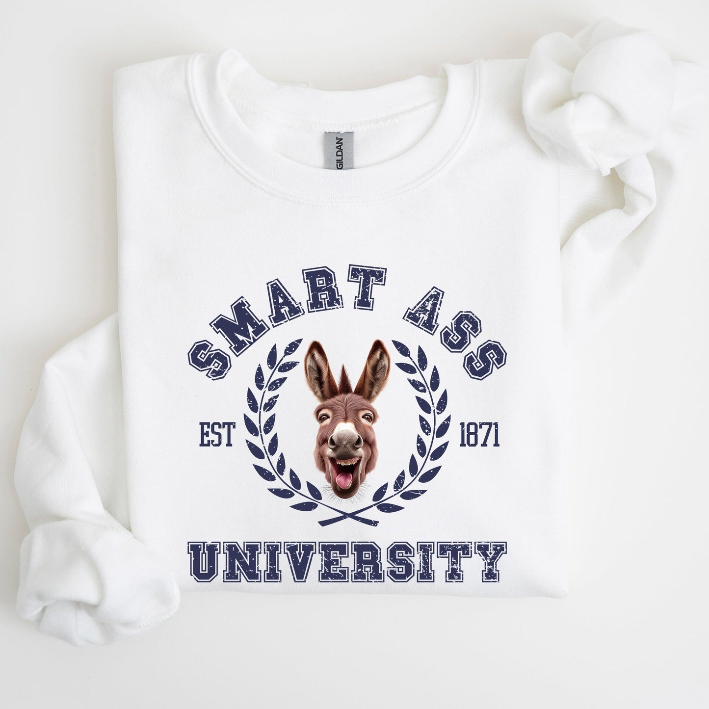 Smart Ass University Sweatshirt, Donkey, Sarcastic, College, Funny Meme
