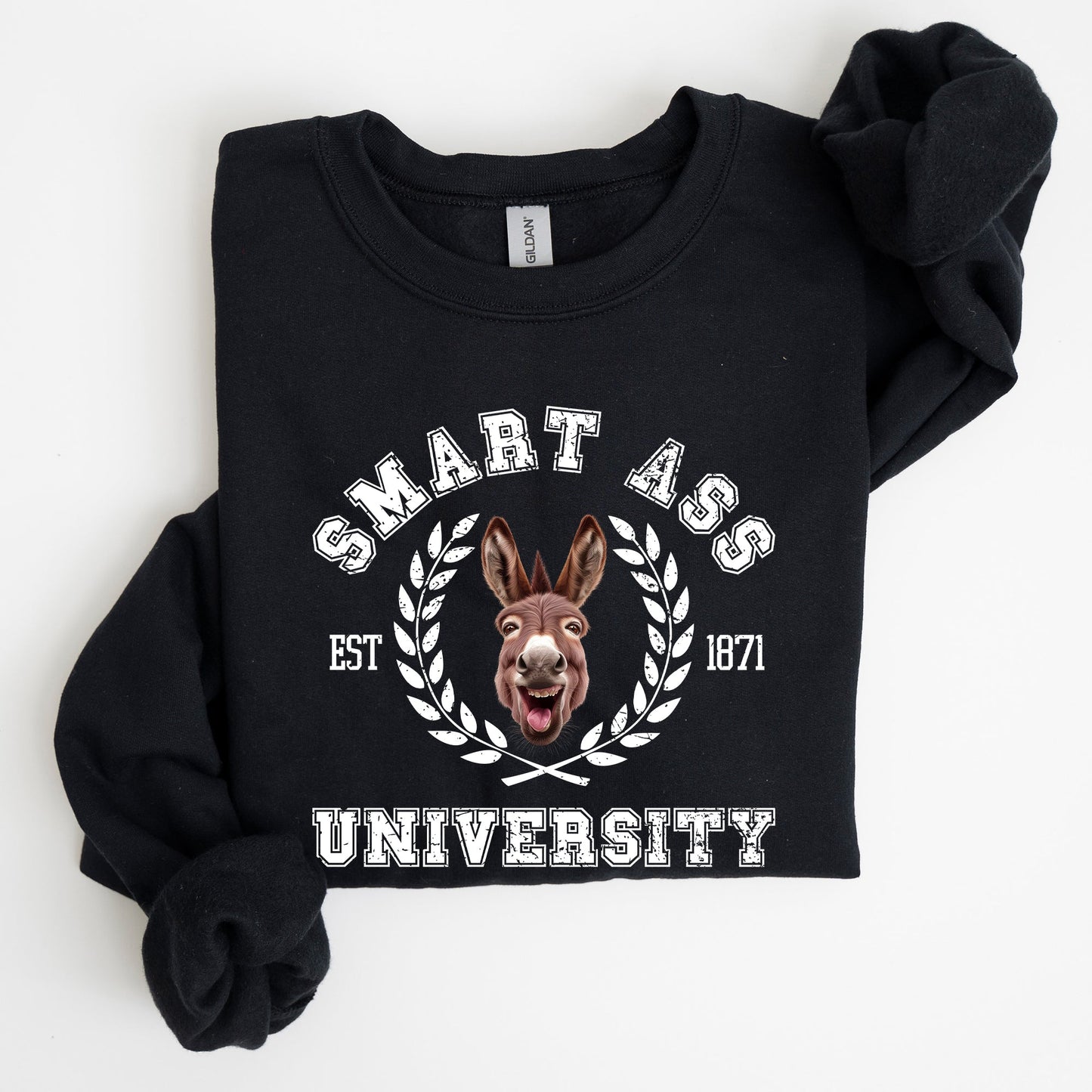 Smart Ass University Sweatshirt, Donkey, Sarcastic, College, Funny Meme