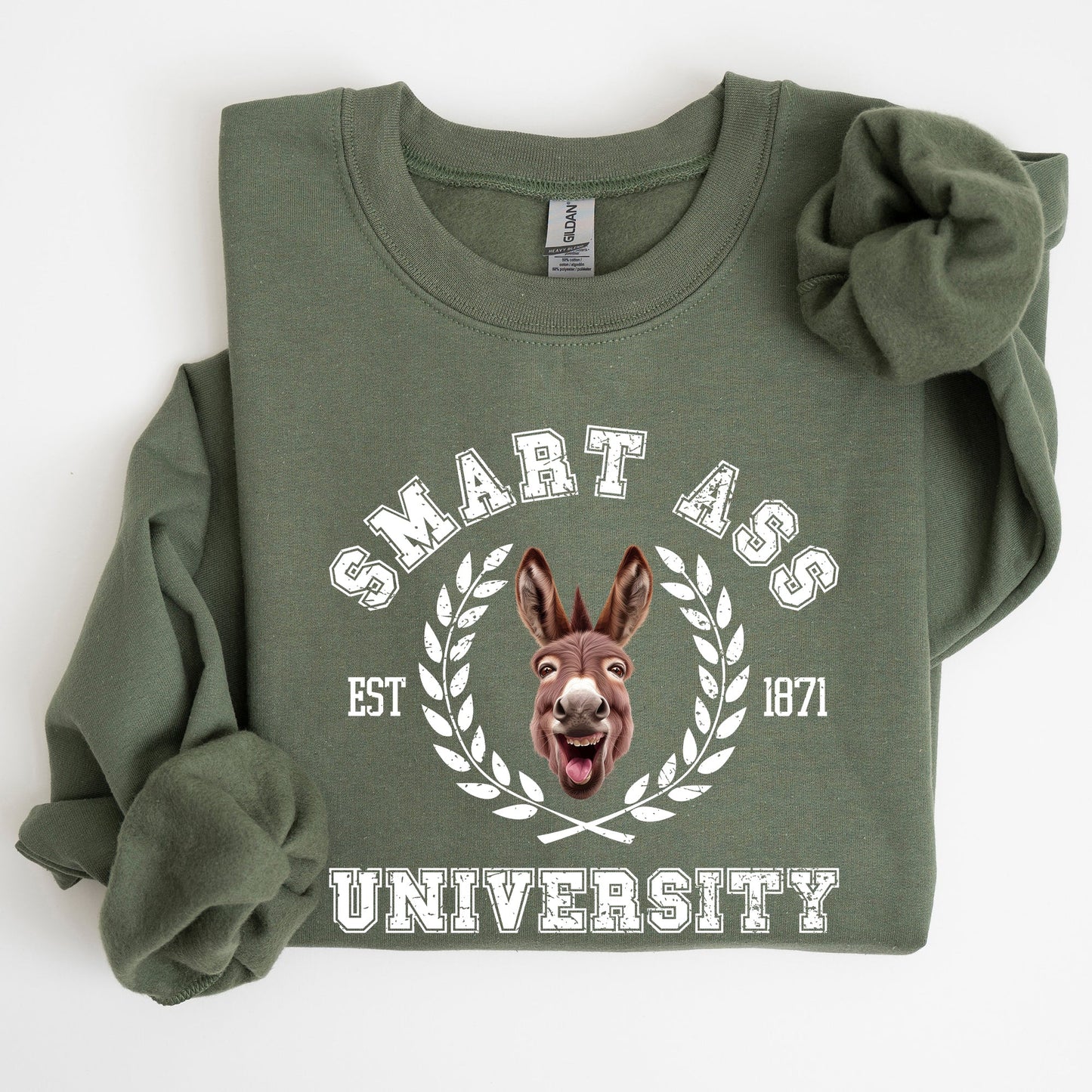 Smart Ass University Sweatshirt, Donkey, Sarcastic, College, Funny Meme