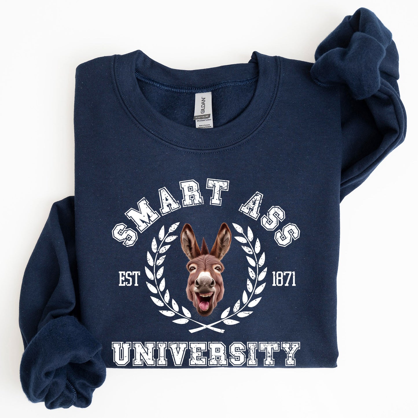 Smart Ass University Sweatshirt, Donkey, Sarcastic, College, Funny Meme