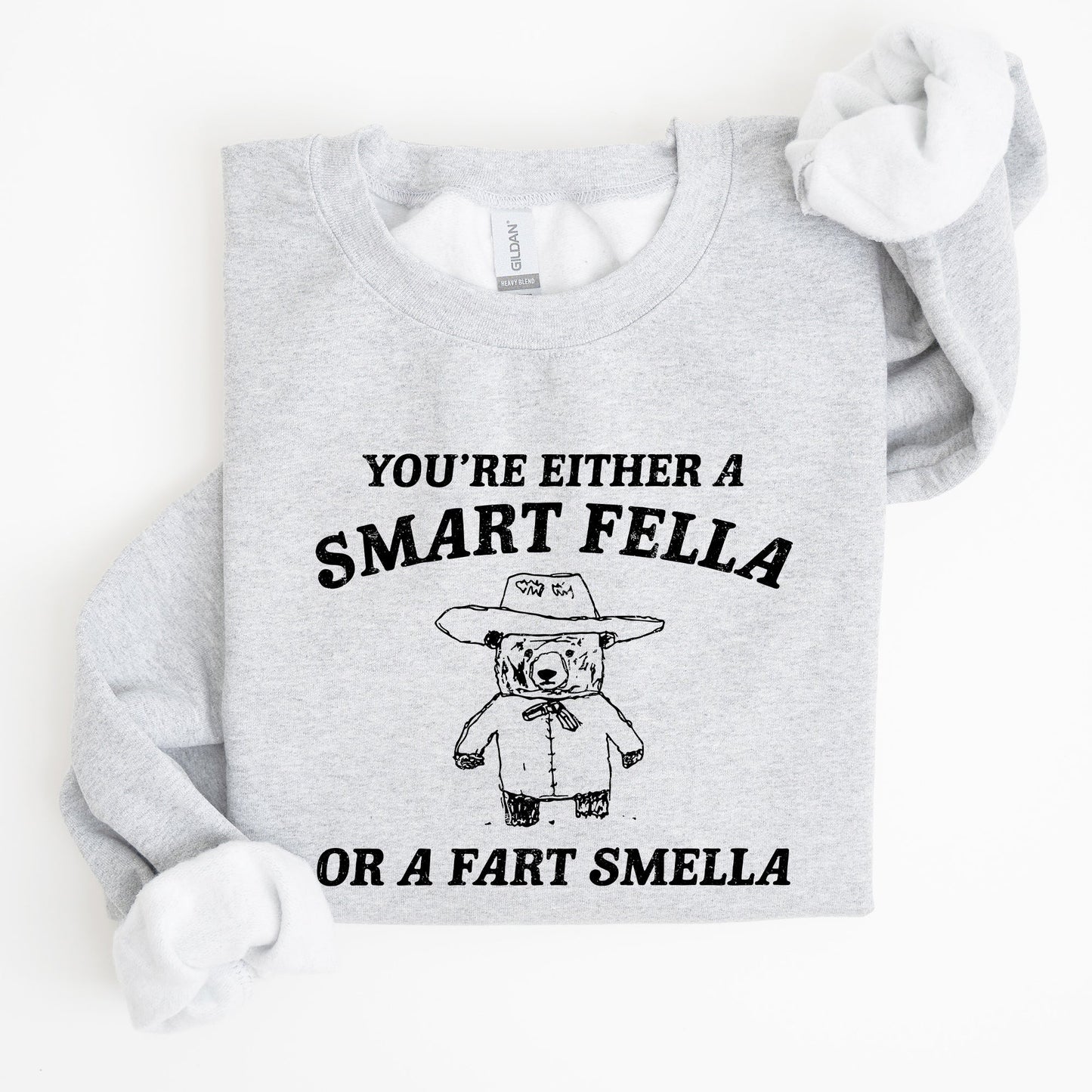 Smart Fella, Fart Smeller, Funny Bear, Aesthetic Sweatshirt