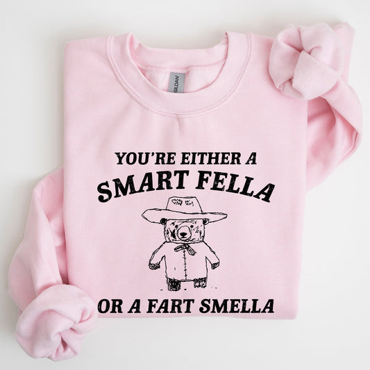 Smart Fella, Fart Smeller, Funny Bear, Aesthetic Sweatshirt